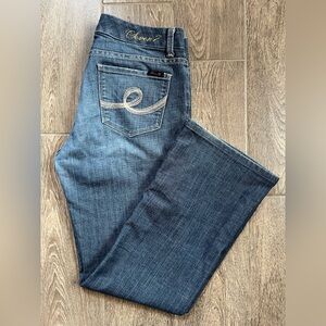 Seven7 Bootcut Jeans Size 6 Medium Wash Stretch Denim Mid Rise EUC